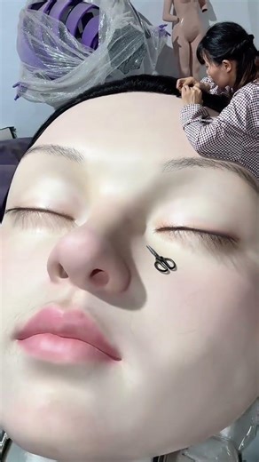 Giant Silicone Face Hair Transplant Commercial Display Art Installation