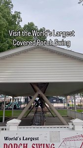 Have you visited the World’s Largest Covered Porch Swing? Located in Hebron, Nebraska at Roosevelt Park, it was built in 1985 and is 32 feet long! In case you’re wondering, that fits about 24 children or 18 adults! | Visit Nebraska