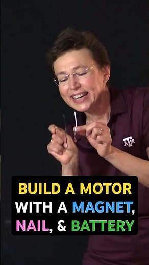 Build a motor with a magnet, nail, & battery! 🔋⚡ #DrTatiana #shorts #diy