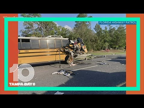 2 students airlifted after crash involving school bus and semi-truck on US-19 in Levy County