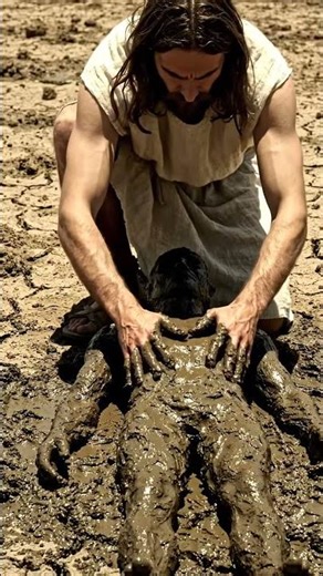 God creating man from the dust (mud) / ಕರ್ತನಾದ ದೇವರು ಮಣ್ಣಿನಿಂದ ಮನುಷ್ಯನನ್ನು ರೂಪಿಸಿದನು