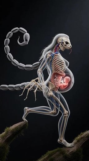 Pregnant Scorpion-Snake Hybrid Anatomy – Stunning Medical CGI Illustration#PregnantScorpionSnake