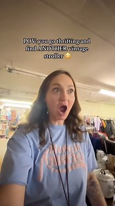 ALL OF THESE VINTAGE STROLLERS ARE SO CUTE 😭 Im pretty sure this is an early 2000s? #vintage #thrifted #motherhood #momsofinstagram #thriftstorefinds | Skye Hitchcock