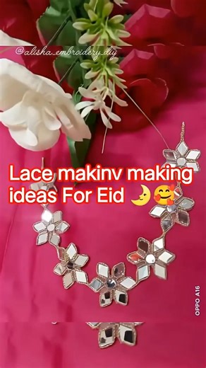 Diy mirror lace making #mirrorlace​ #mirrorembroidery​#mirrorwork​ #diymirrorlace​ #designerlace​