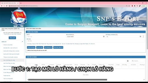 💥HƯỚNG DẪN KHAI BÁO EPORT HẠ BÃI CONTAINER CHỜ XUẤT TẠI CẢNG CÁT LÁI Nguồn: SAIGON NEWPORT Để khai báo ePort hạ bãi container chờ xuất tại Cảng Cát Lái, bạn cần truy cập vào hệ thống ePort của cảng, chọn mục "Đăng ký" rồi chọn "Giao Cont hàng cho cảng Cùng Vietlog xem qua video bên dưới để nắm rõ các bước khai báo nha 👇 ------------------------- 📕Vietlog- Trao kinh nghiệm, trao việc làm trong lĩnh vực XNK 📕Nơi giúp hàng nghìn sinh viên bước vào nghề XNK thành công 📕0326142207 📕Face: Xnk Th