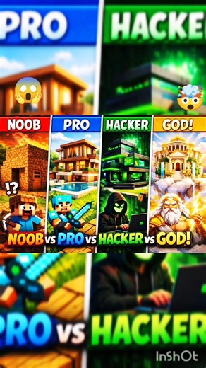 noob vs pro vs hacker vs god build 🏠 #shorts #minecraftbuild #noobvsprovshacker