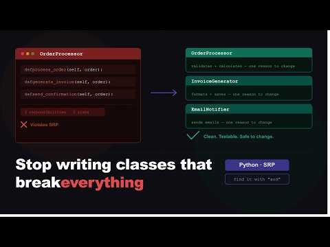 Stop writing classes that break everything (Python SRP explained)