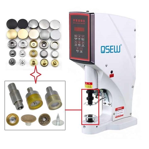 QS-818D Servo Motor All in One Snap Button Attaching Fastener Machine  Eyelet Machine Sewing Machine Head Only