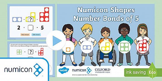 Numicon Shapes Number Bonds of 5 PowerPoint