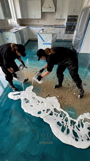 Ocean Wave Resin Kitchen Floor | DIY & Crafts