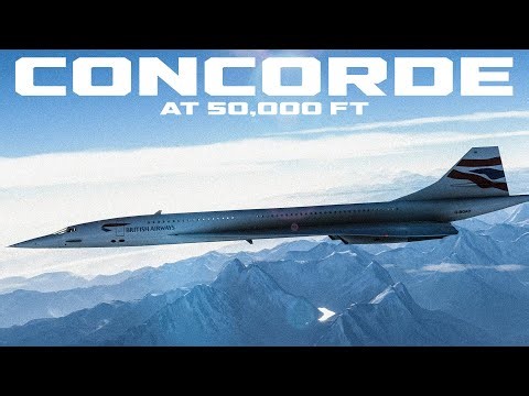 Concorde flies at 50,000 feet over the Himalayan Range