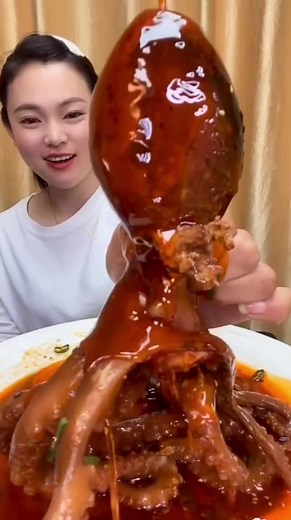 Chinese Octopus Mukbang ASMR Seafood Eating Video