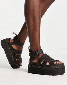 Dr Martens Blaire Quad flatform sandals in black  | ASOS