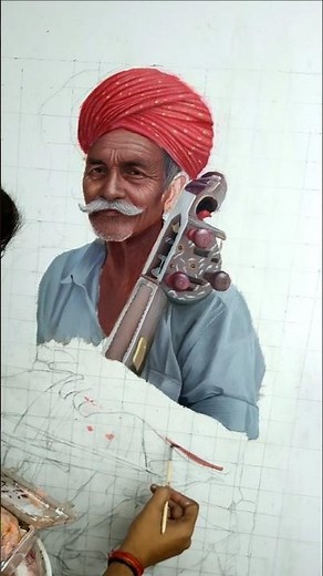 Realistic Old Man Portrait Painting 😍 #art #painting #viral