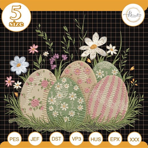 Easter Wildflower Eggs Embroidery File, Happy Easter's Day Embroidery Design, Bunny Lover Gift, Easter Gift - Etsy