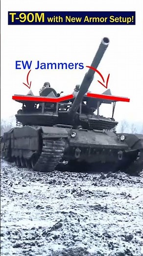 Russian T-90M Tank Gets Practical Cope Cage and Jammers!