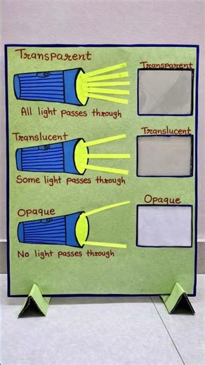 Transparent Translucent and Opaque Objects project #science #scienceexperiment #viral #learn #craft