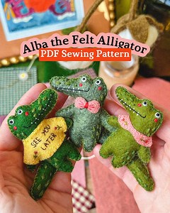 Alba Felt Alligator Sewing Pattern | Tiny Plush Ornament PDF (beginner Friendly) - Etsy