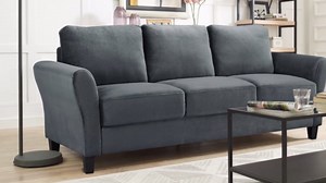 Lifestyle Solutions Wesley Dark Grey Microfiber with Round Arm Chair CCWENKS1M26DGRA