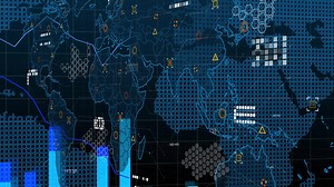 World map with data points and graphs, global data analysis animation | Premium Stock Video Footage