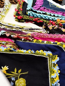 Turkish Head Scarf With Oya Lace | Hand-crocheted Floral Edge | Boho Gift for Women - Etsy