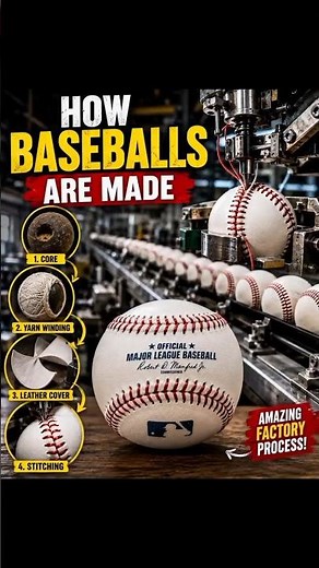 ⚾ How Baseballs Are Made in a Factory | Amazing Baseball Manufacturing Process. #shorts