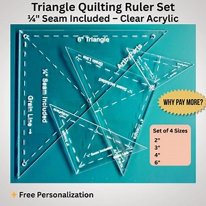 Acrylic Triangle Quilt Template Set: EPP, Patchwork, 1/4" Seam - Etsy
