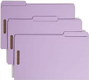 Smead Fastener File Folder, 2 Fasteners, Reinforced 1/3-Cut Tab, Legal Size, Lavender, 50 per Box (17440) (Pack of 1)