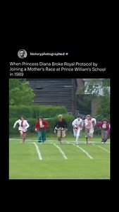 752K views · 6.8K reactions | In June 1991, Princess Diana participated in the mothers’ race during Sports Day at Prince Harry’s school, Wetherby School in London. Dressed in a skirt and blazer, she kicked off her shoes and ran barefoot alongside other parents. | History In Pictures | Facebook