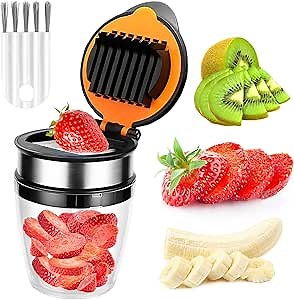 Strawberry Slicer | Banana Slicer| Kiwi Cutter | Heavy Duty Stainless Steel Strawberry Egg Slicer for Soft Fruit | Quickly Making Fruit Vegetable Salad