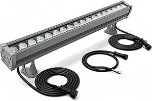 18W Linkable LED Wall Washer Light Outdoor Landscape Lamp, 5000K Crystal White Low Voltage Waterproof LED Light Bar, 12V 24V 36V 48VDC Linear Spotlight for Landscape, Church, Ads, Yard, Garden