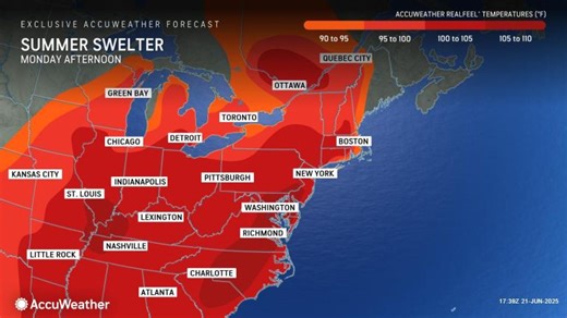 Sweltering 90-100 F heat to expand, affect 170 million in central and eastern US