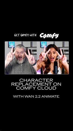 ComfyUI on Instagram: "Character Replacement on Comfy Cloud with Wan 2.2 Animate One-node workflow for simple exploration into this fascinating technology. Now available on Comfy Cloud. Cloud Workflow https://links.comfy.org/3JLieFu"