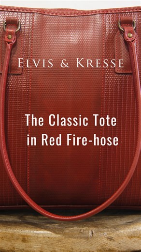 The Tote Bag Made from Fire hose. Handcrafted from upcycled fire-hose, the Elvis & Kresse Tote Bag is the sustainable luxury statement piece of the season. | Elvis & Kresse