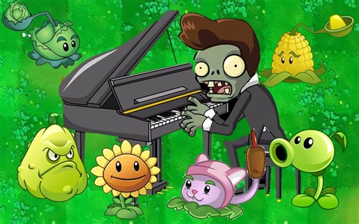 【Kyle钢琴】植物大战僵尸9周年纪念·经典BGM四手联弹无缝串烧（主界面 通关曲 池塘 屋顶 BOSS战 保龄球 选植物 总攻击）