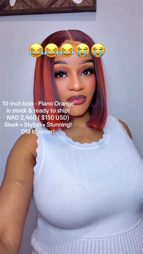 Shop 10-Inch Piano Orange Bob Wig - Ready to Ship