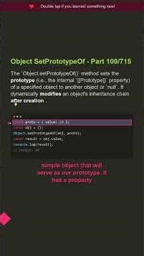 🎯 Object SetPrototypeOf Method - Part 100/715 - Clean Code Practice #shorts #javascript