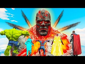 GTA 5: AVENGERS ARMY vs GOD LAVA MONSTER with CHOP & BOB