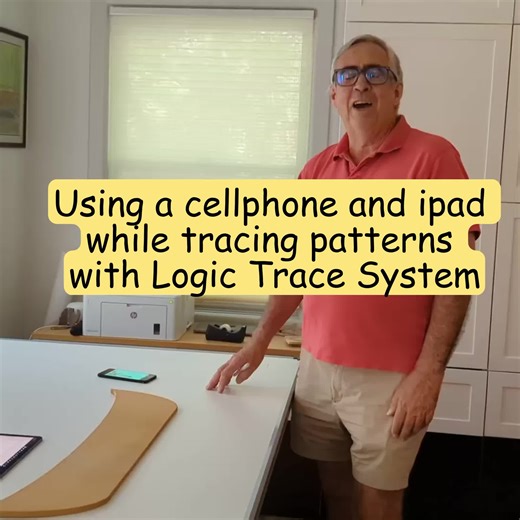 Using a cellphone and iPad while tracing patterns with Logic Trace System #patterntracing #patternmaking #dxfams