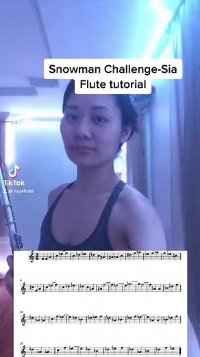 #snowmanchallenge #snowman #sia #flute #fyp #ruyaflute #onebreathchallenge #sheetmusic #flutetutorial