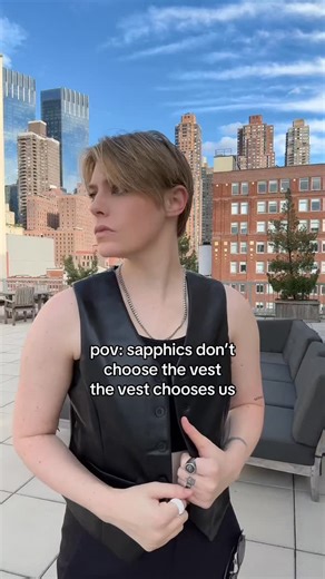 Vests have two functions: elite style choice and lesbian bat signal. @wearewildfang #lgbtqia #wlw #sapphic #lesbiansofig #androgyny | Alexi Melvin