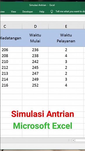 #simulasi #antrian dengan microsoft excel (teknik monte carlo) #montecarlo #tutorial