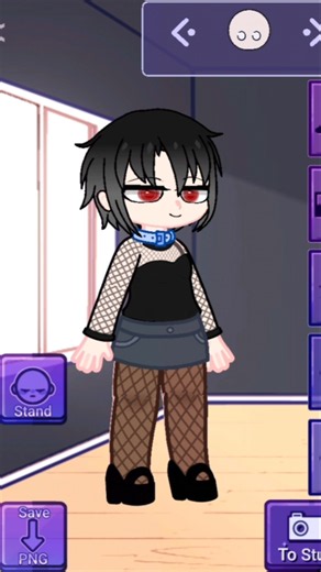🙂+👩⚫️+👕⚫️+👗🔵⚫️⚪️+🧦🟤+🥿⚫️+📿🔵 #Gacha Nebula