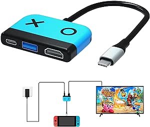 Switch Dock for Nintendo Switch Docking Station, HDMI Adapter Support Switch TV Dock Mode, 4K and 1080P HD Output Dock Adapter Compatible Nintendo Switch and Samsung Dex Station and MacBook