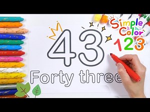 Learn by writing, reading, and coloring the number 43 with nursery rhymes | Follow the numbers