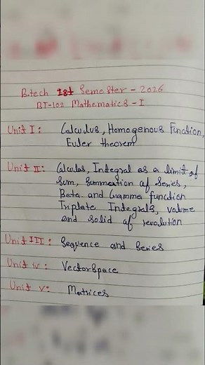 B.tech 1st semester Mathematics -1 | B tech 1st semester Syllabus