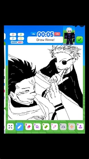 Draw me: drawing Gojo vs Sukuna #roblox #drawing #anime #manga #art