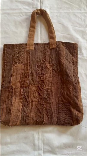 柿渋染めパッチワークバッグ #sayocafeチャンネル #衣工房sayocafe #ハンドメイド #柿渋染め
