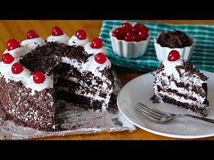 బేకరీ స్టైల్ Real Black Forest Cake ఇంట్లోనే ఈజీగా😋 Eggless Black Forest Pastry Cake Without Oven👌