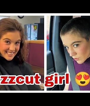 beautiful girl long to full headshave 😍 | girls buzzcut haircut transformation | #trending #cute
